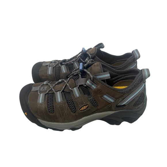 Keen Atlanta Cool ESD Steel Toe Women's Size 7.5 Work Shoes W Blue Gray Leather - Picture 1 of 7